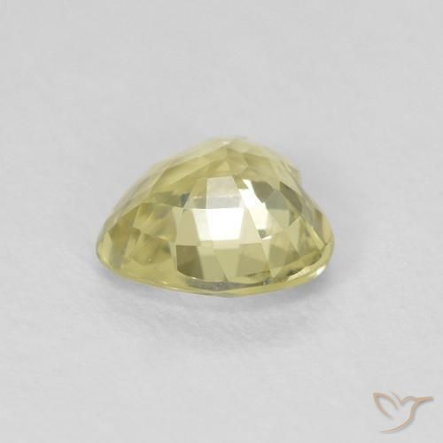 Safira Amarelo Esverdeado Claro Natural 0.72ct, Coração, VVS-VS
