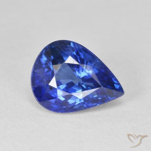 Safira centáurea azul Natural 4.10ct, Formato de pêra, VS