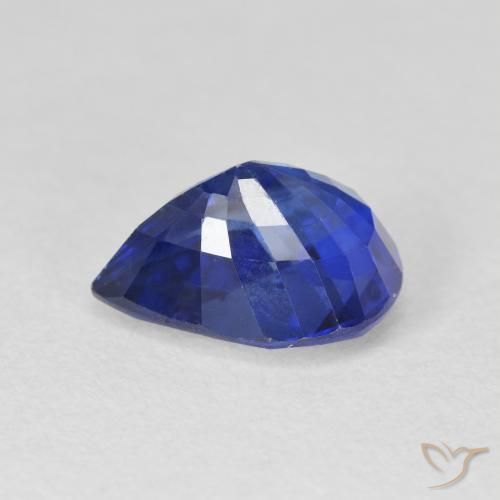 Safira centáurea azul Natural 4.10ct, Formato de pêra, VS