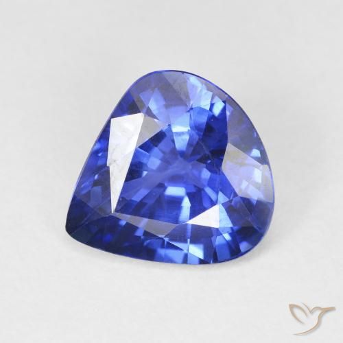 Safira centáurea azul Natural 4.48ct, Formato de pêra, VVS