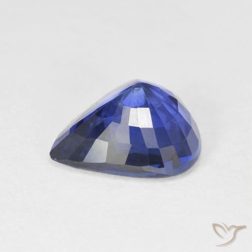 Safira centáurea azul Natural 4.48ct, Formato de pêra, VVS