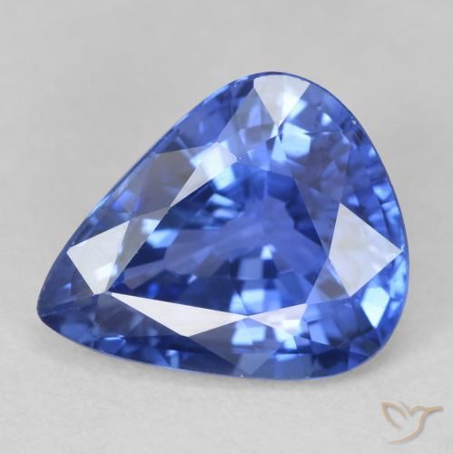 4.24ct Natural centáurea azul Safira, Formato de pêra, VVS-VS