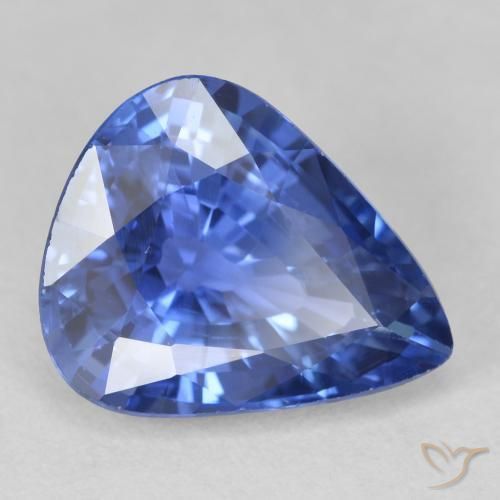 Safira centáurea azul Natural 4.24ct, Formato de pêra, VVS-VS