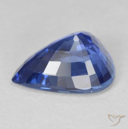 Safira centáurea azul Natural 4.24ct, Formato de pêra, VVS-VS