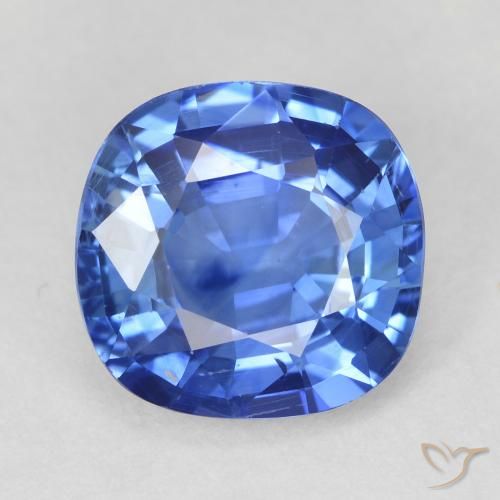 3.23ct Natural Azul escuro médio Safira, Almofada, VVS-VS