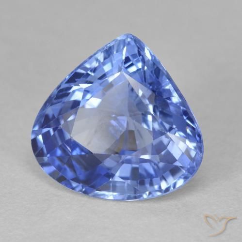Safira Azul escuro médio Natural 4.73ct, Formato de pêra, VVS