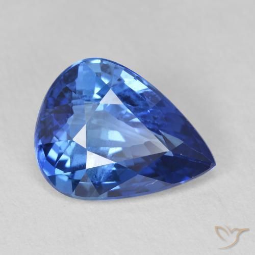 3.55ct Natural Azul escuro médio Safira, Formato de pêra, VVS-VS