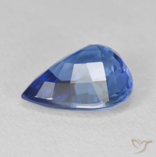 Safira Azul escuro médio Natural 3.55ct, Formato de pêra, VVS-VS