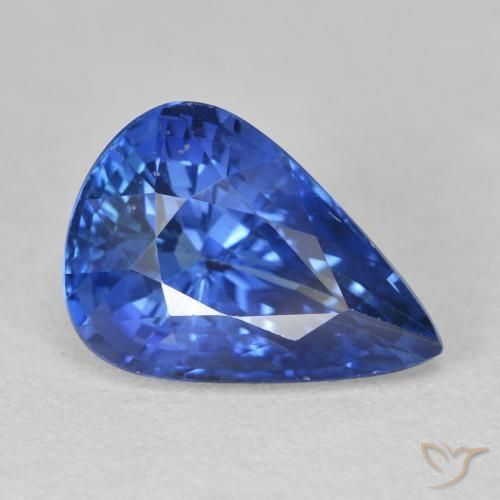 4.59ct Natural Azul escuro médio Safira, Formato de pêra, VS