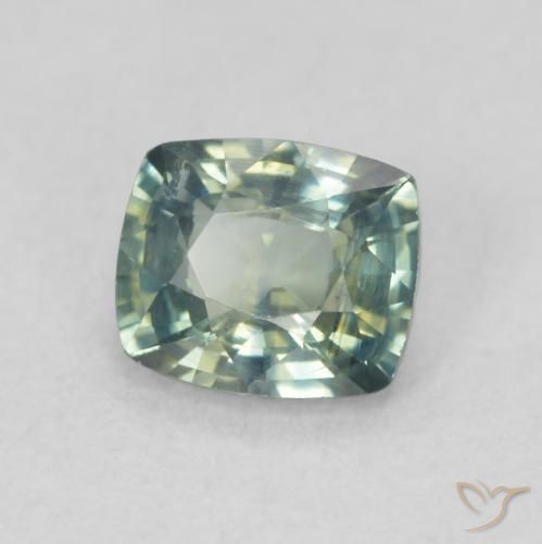 Safira Verde médio Natural 0.67ct, Almofada, VS