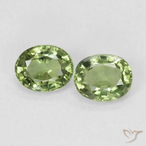0.83ctw Natural verde quente Safira, oval, VVS-VS