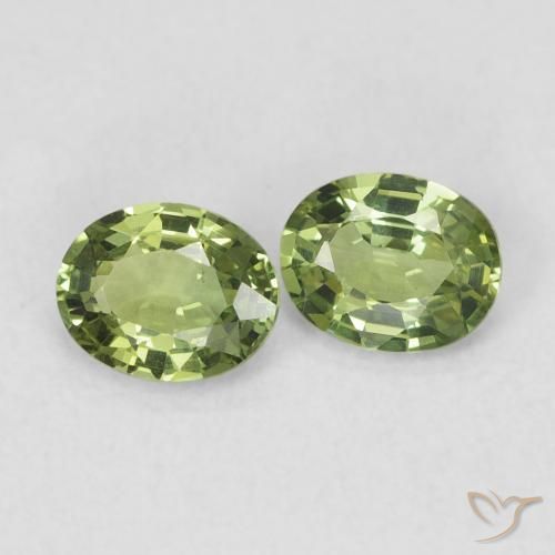 Pedras preciosas de Safira verde quente natural de 0.70 ct, oval, VVS-VS