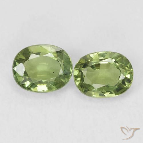 1.05ctw Natural verde quente Safira, oval, VVS-VS
