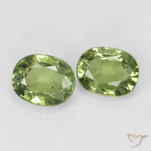Pedras preciosas de Safira verde quente natural de 1.05 ct, oval, VVS-VS