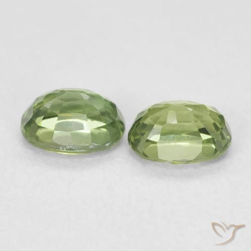 Pedras preciosas de Safira verde quente natural de 1.05 ct, oval, VVS-VS