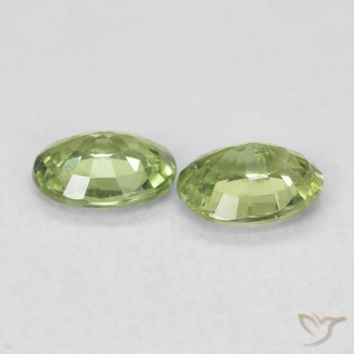 Pedras preciosas de Safira Verde Floresta Claro natural de 0.77 ct, oval, VS