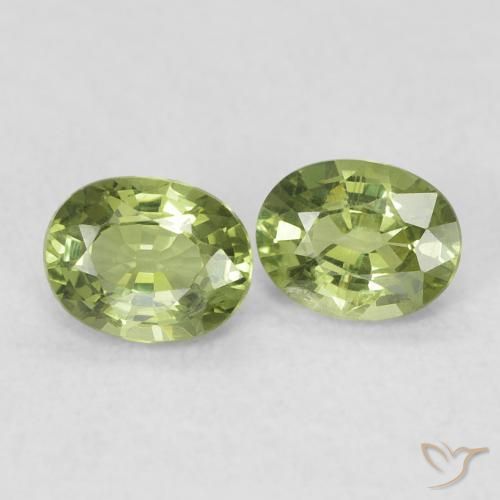 Pedras preciosas de Safira Verde médio natural de 0.85 ct, oval, VS