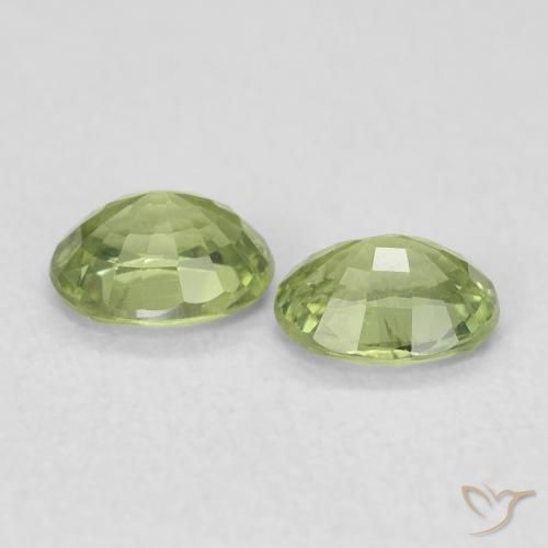 Pedras preciosas de Safira Verde médio natural de 0.85 ct, oval, VS