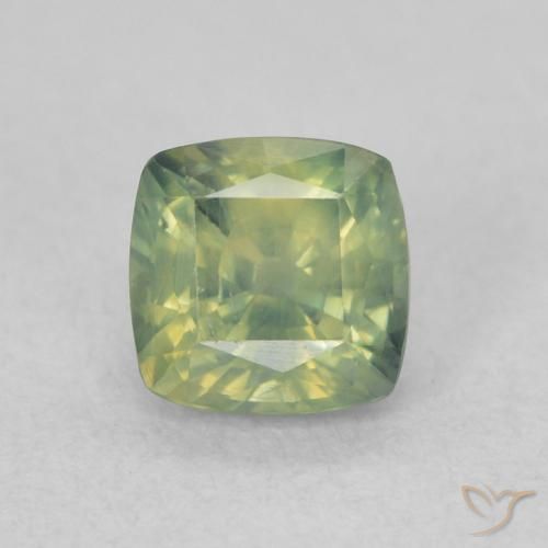 0.76ct Natural verde quente Safira, Almofada, VS