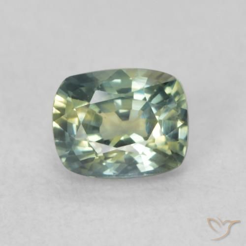 0.64ct Natural Azul verde Safira, Almofada, VS