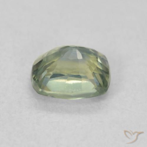 Safira Azul verde Natural 0.64ct, Almofada, VS