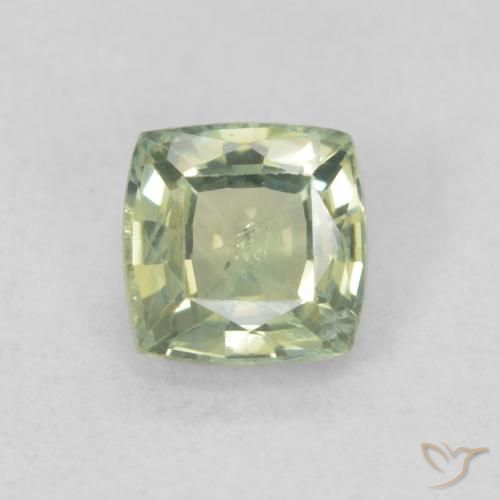 0.61ct Natural Medium Light-Green Safira, Almofada, SI