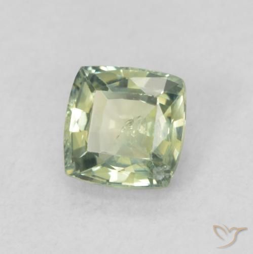 Safira Medium Light-Green Natural 0.61ct, Almofada, SI
