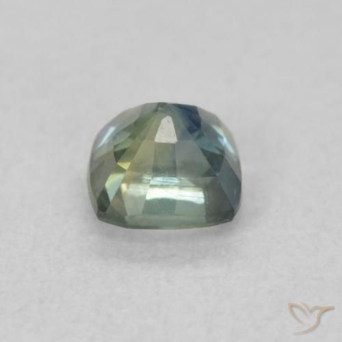 Safira Médio Azul Verde Natural 0.56ct, Almofada, VS