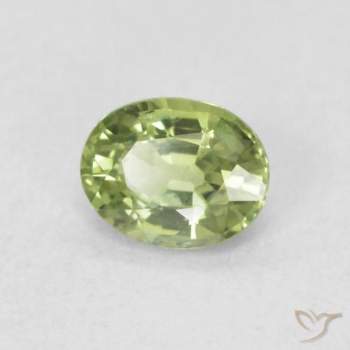Safira verde quente Natural 0.46ct, oval, VVS-VS