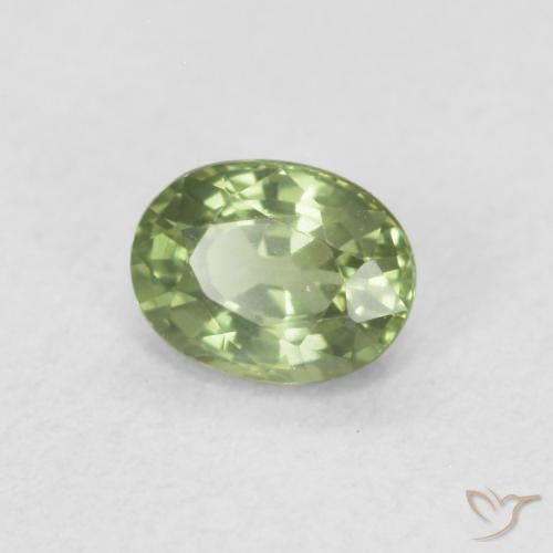 Safira Verde médio Natural 0.48ct, oval, VVS-VS
