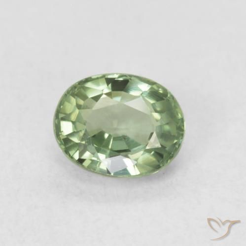 0.56ct Natural Verde Sábio Claro Safira, oval, VVS-VS