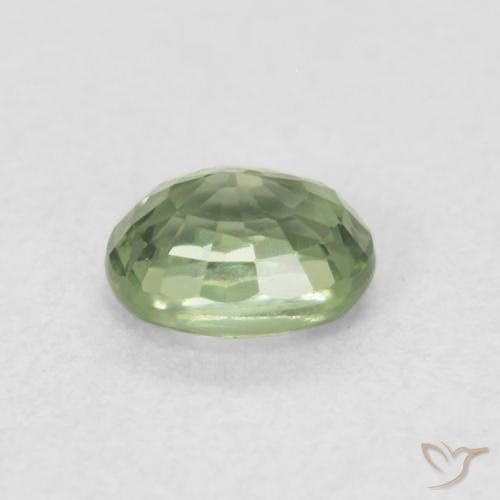 Safira Verde Sábio Claro Natural 0.56ct, oval, VVS-VS