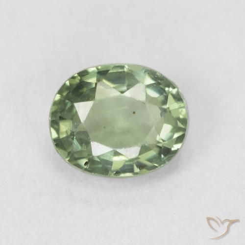 0.66ct Natural Luz verde Safira, oval, VVS-VS