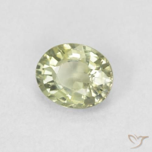 Safira Verde médio Natural 0.46ct, oval, VVS-VS
