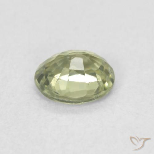 Safira Verde médio Natural 0.46ct, oval, VVS-VS