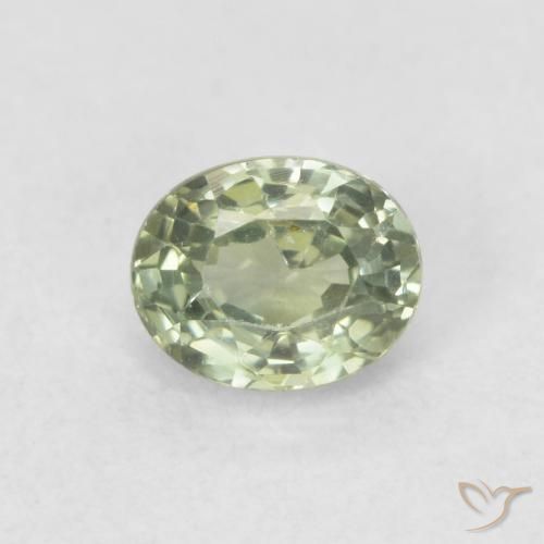 0.58ct Natural Luz verde Safira, oval, VVS-VS