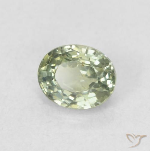 Safira Luz verde Natural 0.58ct, oval, VVS-VS