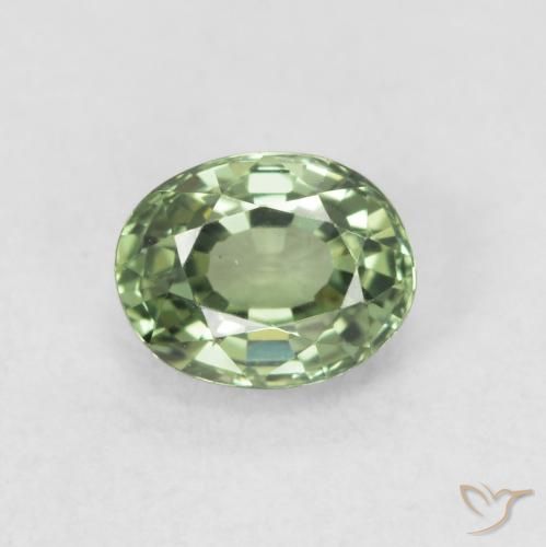 0.59ct Natural Medium Light Green Safira, oval, VVS-VS
