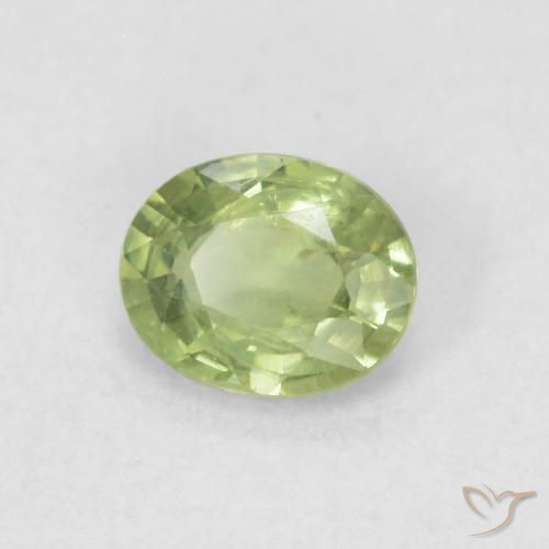 Safira Verde Vivo Claro Natural 0.42ct, oval, VVS-VS