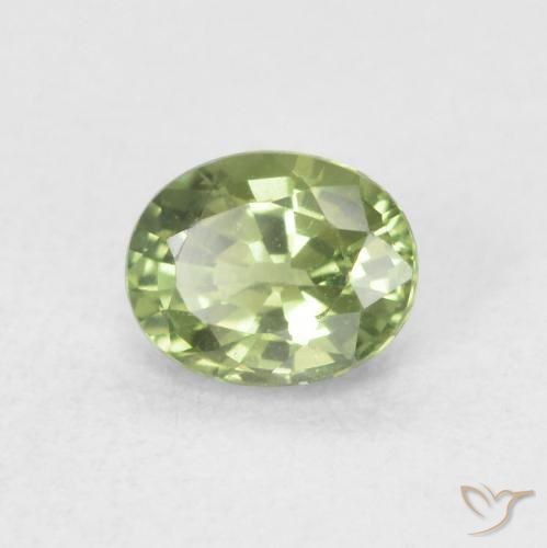 Safira Verde médio Natural 0.52ct, oval, VVS-VS