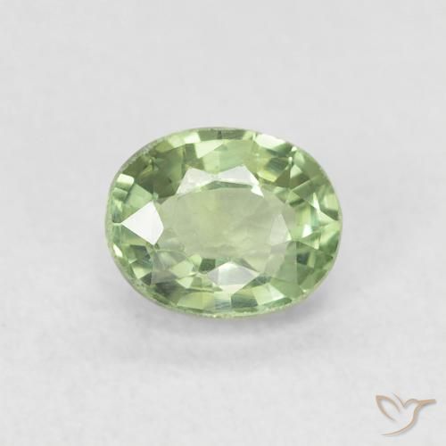 0.63ct Natural Verde Sábio Muito Claro Safira, oval, VVS-VS