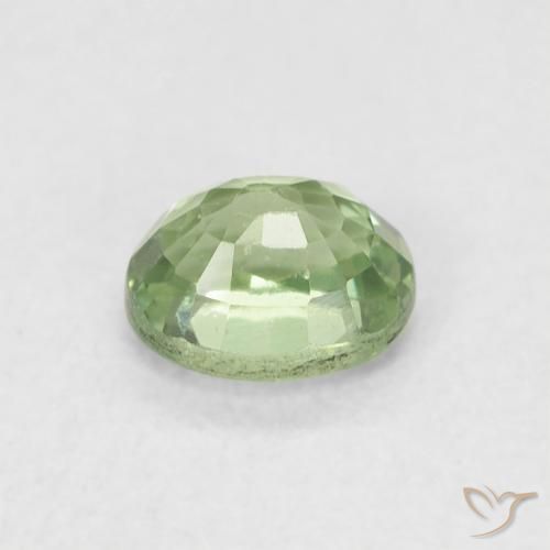 Safira Verde Sábio Muito Claro Natural 0.63ct, oval, VVS-VS