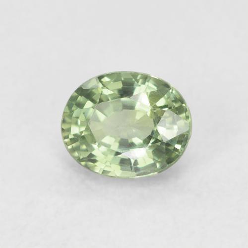 Safira Verde muito claro Natural 0.65ct, oval, VVS-VS