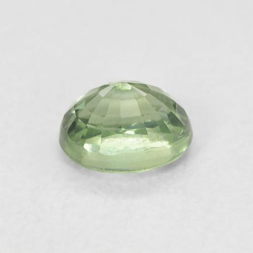 Safira Verde muito claro Natural 0.65ct, oval, VVS-VS