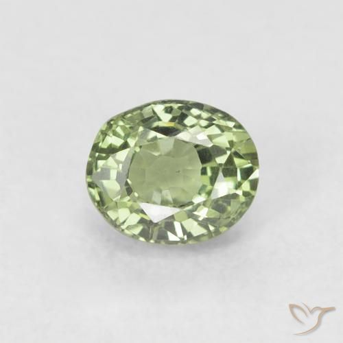0.63ct Natural Verde muito claro Safira, oval, VVS-VS
