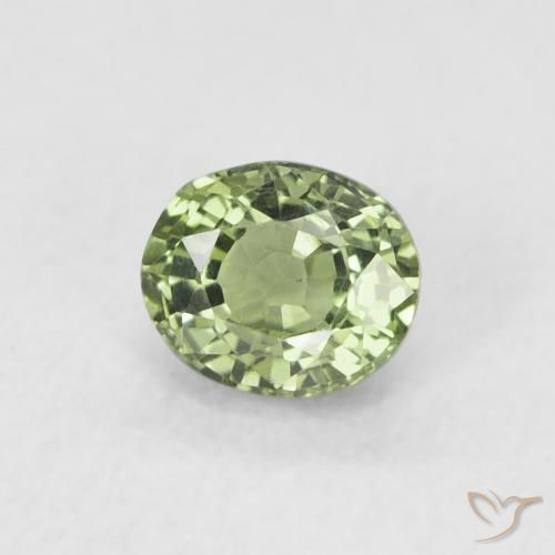 Safira Verde muito claro Natural 0.63ct, oval, VVS-VS
