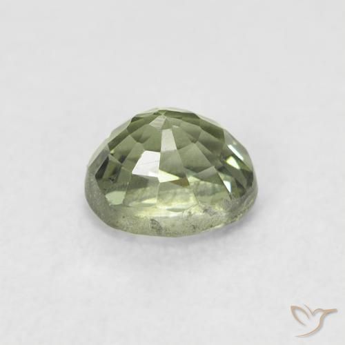 Safira Verde muito claro Natural 0.63ct, oval, VVS-VS
