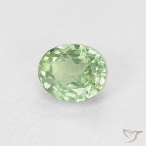 Safira Luz verde Natural 0.56ct, oval, VVS-VS