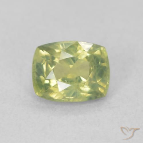 0.61ct Natural Amarelo limão claro Safira, Almofada, VS