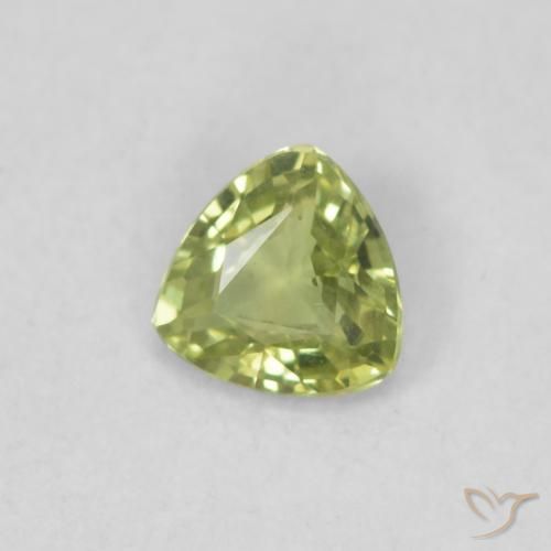 Safira Limão amarelo Natural 0.30ct, Trilhão, VVS